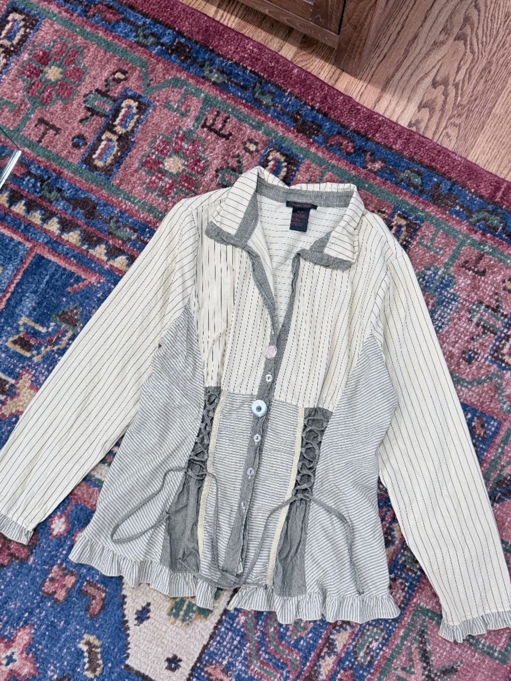 Alison Sheri Corset Button Down Top XL